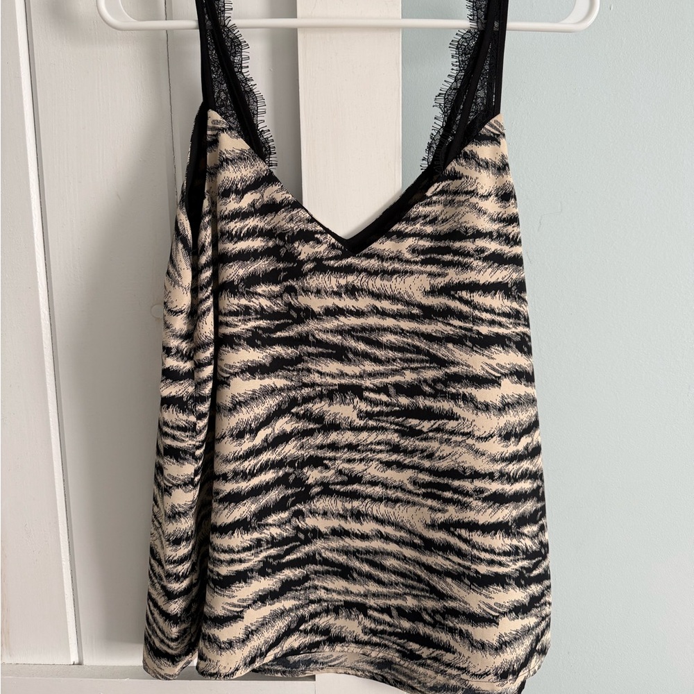 Express Black and Cream Animal Print Camisole